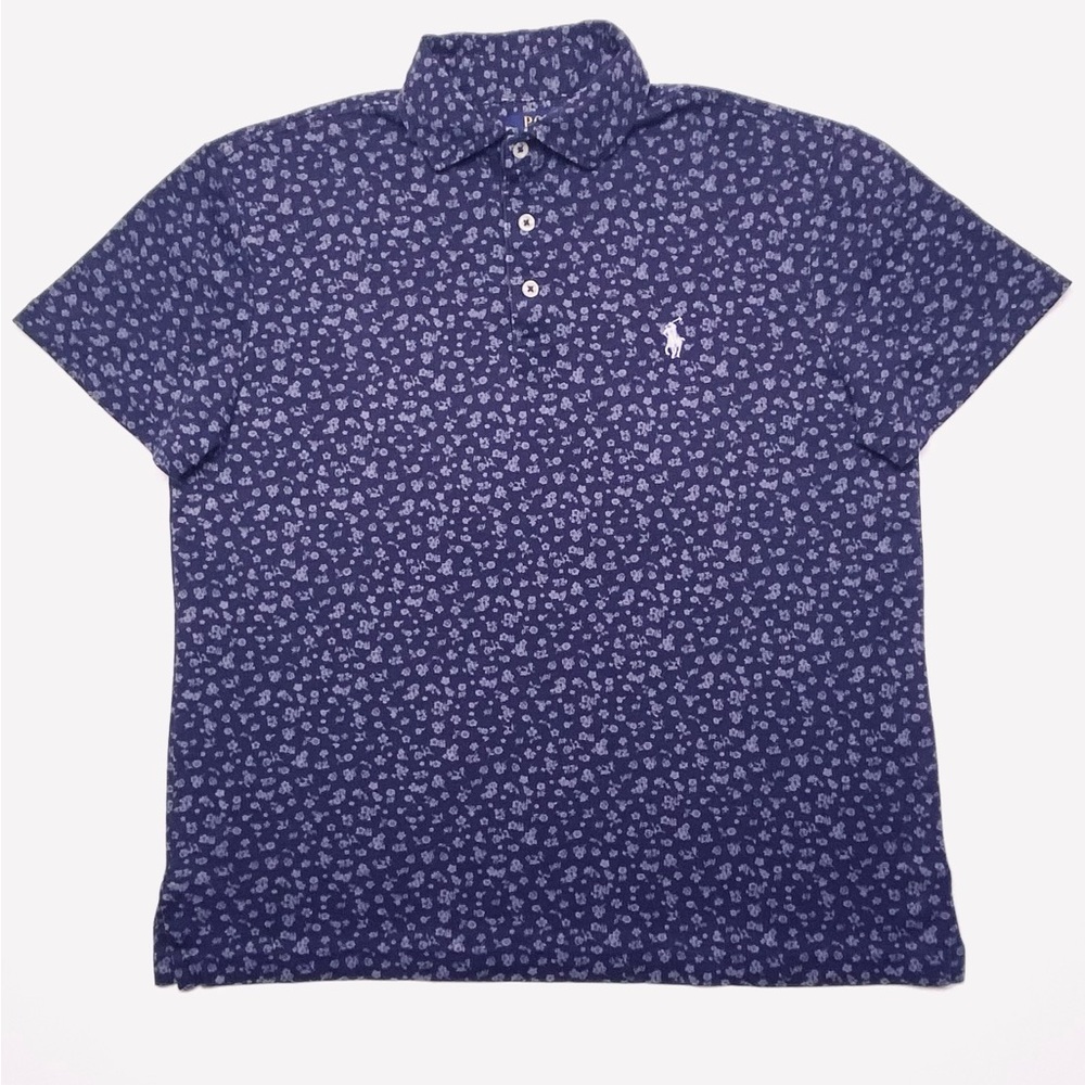 Polo by Ralph Lauren Navy Polo with Small White Floral Print